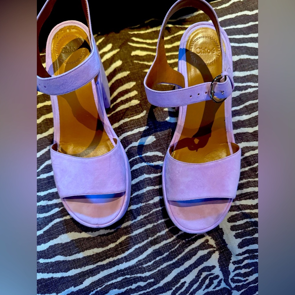 Chloe size 41 suede platform sandals